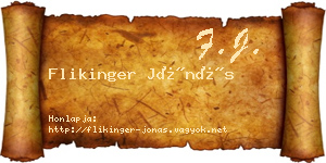 Flikinger Jónás névjegykártya